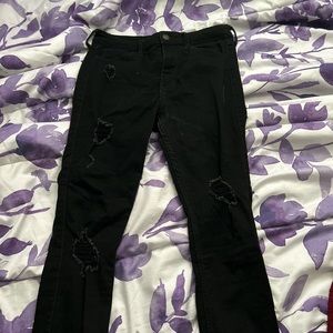 Black Hollister Ripped Skinny Jeans